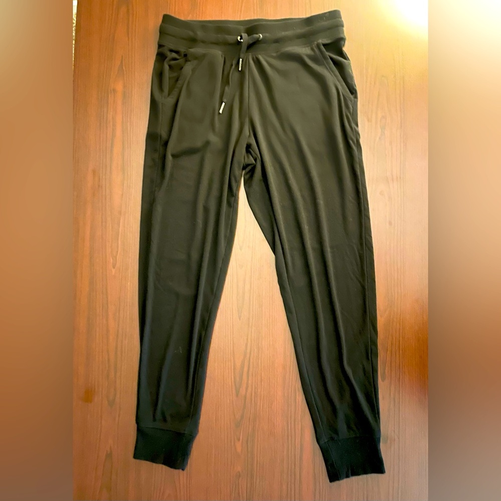 Women’s GAIAM Black Cotton Joggers, Black, Small, Mid-rise